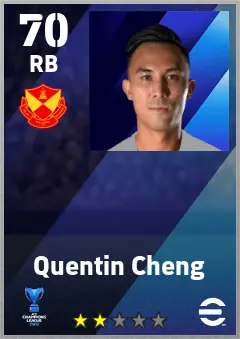 Quentin Cheng eFootball 2026 player card — 70 OVR RB