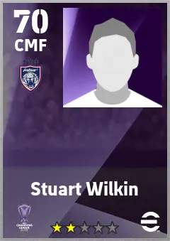 Stuart Wilkin eFootball 2026 player card — 70 OVR CMF
