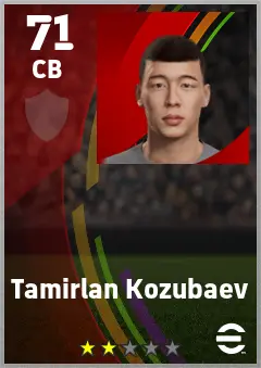 Tamirlan Kozubaev eFootball 2026 player card — 71 OVR CB
