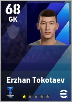 Erzhan Tokotaev eFootball 2026 player card — 68 OVR GK