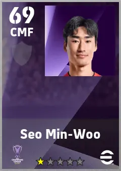Seo Min-Woo eFootball 2026 player card — 69 OVR CMF