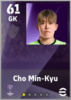 Cho Min-Kyu eFootball 2026 player card — 61 OVR GK