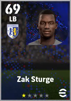 Zak Sturge eFootball 2026 player card — 69 OVR LB