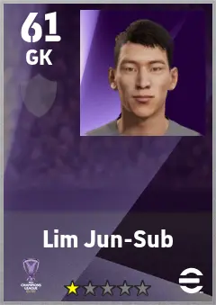 Lim Jun-Sub eFootball 2026 player card — 61 OVR GK