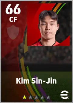 Kim Sin-Jin eFootball 2026 player card — 66 OVR CF