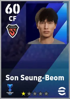 Son Seung-Beom eFootball 2026 player card — 60 OVR CF