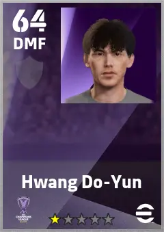 Hwang Do-Yun eFootball 2026 player card — 64 OVR DMF