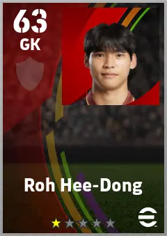 Roh Hee-Dong eFootball 2026 player card — 63 OVR GK