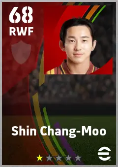 Shin Chang-Moo eFootball 2026 player card — 68 OVR RWF