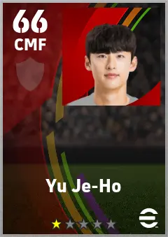 Yu Je-Ho eFootball 2026 player card — 66 OVR CMF