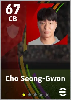 Cho Seong-Gwon eFootball 2026 player card — 67 OVR CB