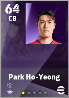 Park Ho-Yeong eFootball 2026 player card — 64 OVR CB