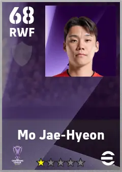 Mo Jae-Hyeon eFootball 2026 player card — 68 OVR RWF