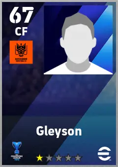 Gleyson eFootball 2026 player card — 67 OVR CF