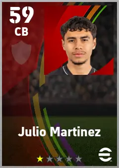 Julio Martinez eFootball 2026 player card — 59 OVR CB