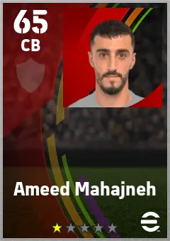 Ameed Mahajneh eFootball 2026 player card — 65 OVR CB