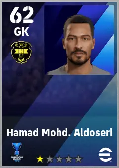 Hamad Mohd. Aldoseri eFootball 2026 player card — 62 OVR GK