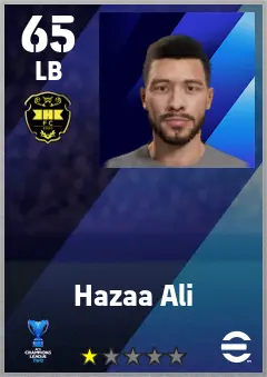 Hazaa Ali eFootball 2026 player card — 65 OVR LB