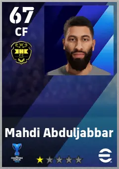 Mahdi Abduljabbar eFootball 2026 player card — 67 OVR CF