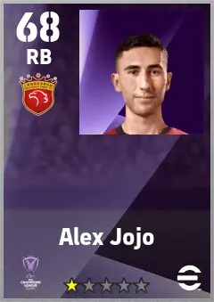 Alex Jojo eFootball 2026 player card — 68 OVR RB