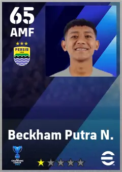 Beckham Putra N. eFootball 2026 player card — 65 OVR AMF