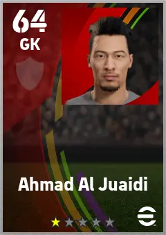 Ahmad Al Juaidi eFootball 2026 player card — 64 OVR GK