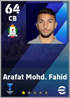 Arafat Mohd. Fahid eFootball 2026 player card — 64 OVR CB