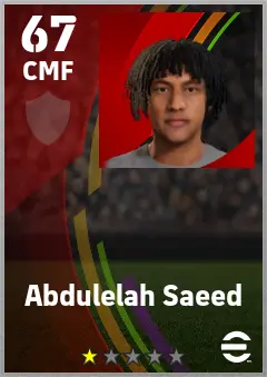 Abdulelah Saeed eFootball 2026 player card — 67 OVR CMF