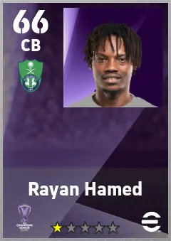 Rayan Hamed eFootball 2026 player card — 66 OVR CB