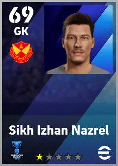 Sikh Izhan Nazrel eFootball 2026 player card — 69 OVR GK