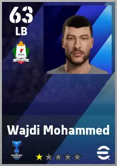 Wajdi Mohammed eFootball 2026 player card — 63 OVR LB