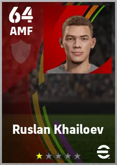 Ruslan Khailoev eFootball 2026 player card — 64 OVR AMF