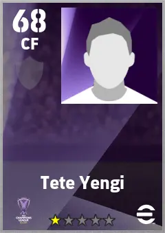 Tete Yengi eFootball 2026 player card — 68 OVR CF