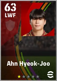 Ahn Hyeok-Joo eFootball 2026 player card — 63 OVR LWF