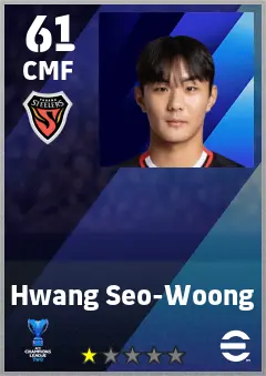 Hwang Seo-Woong eFootball 2026 player card — 61 OVR CMF
