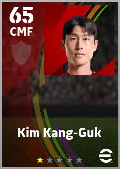 Kim Kang-Guk eFootball 2026 player card — 65 OVR CMF
