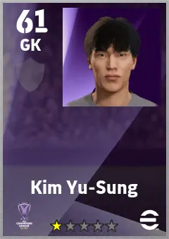 Kim Yu-Sung eFootball 2026 player card — 61 OVR GK