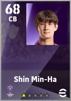Shin Min-Ha eFootball 2026 player card — 68 OVR CB