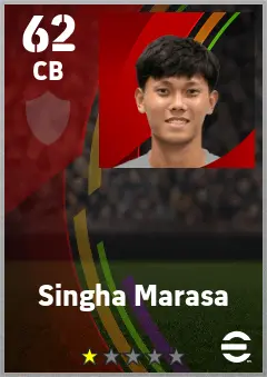 Singha Marasa eFootball 2026 player card — 62 OVR CB