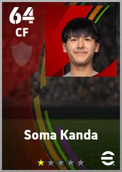 Soma Kanda eFootball 2026 player card — 64 OVR CF