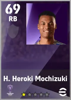 H. Heroki Mochizuki eFootball 2026 player card — 69 OVR RB