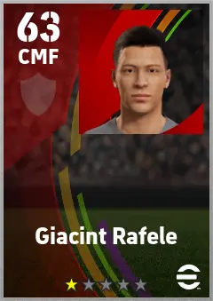 Giacint Rafele eFootball 2026 player card — 63 OVR CMF