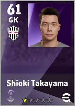 Shioki Takayama eFootball 2026 player card — 61 OVR GK