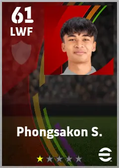 Phongsakon S. eFootball 2026 player card — 61 OVR LWF