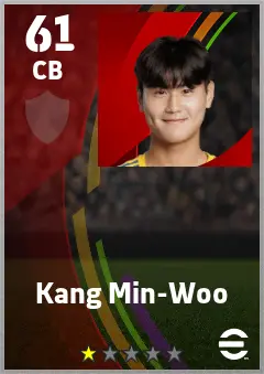 Kang Min-Woo eFootball 2026 player card — 61 OVR CB