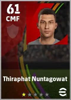 Thiraphat Nuntagowat eFootball 2026 player card — 61 OVR CMF