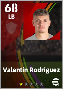 Valentin Rodriguez eFootball 2026 player card — 68 OVR LB