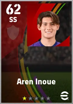 Aren Inoue eFootball 2026 player card — 62 OVR SS