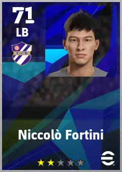 Niccolo Fortini eFootball 2026 player card — 71 OVR LB