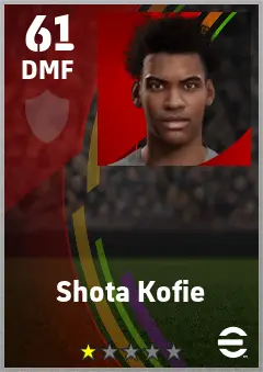 Shota Kofie eFootball 2026 player card — 61 OVR DMF